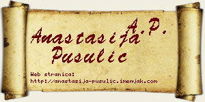 Anastasija Pusulić vizit kartica